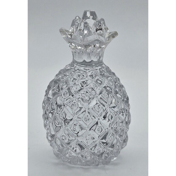 No Brand Other - Clear‎ Pressed Glass Pineapple Figurine Diamond Point Decor Paperweight 4in